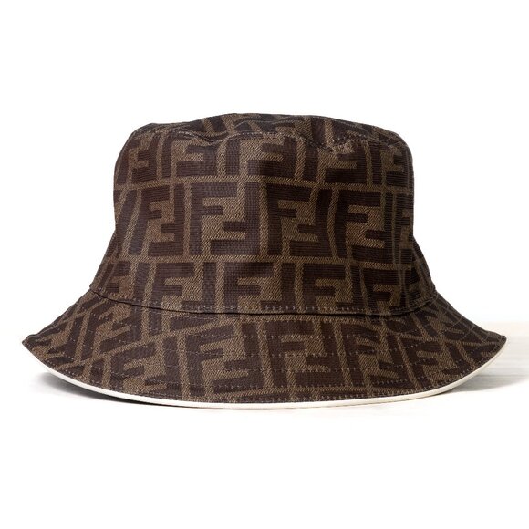 Fendi Canvas Cloche Hat Brown